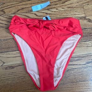 J Crew High-cut tie-waist bikini bottom in cerise